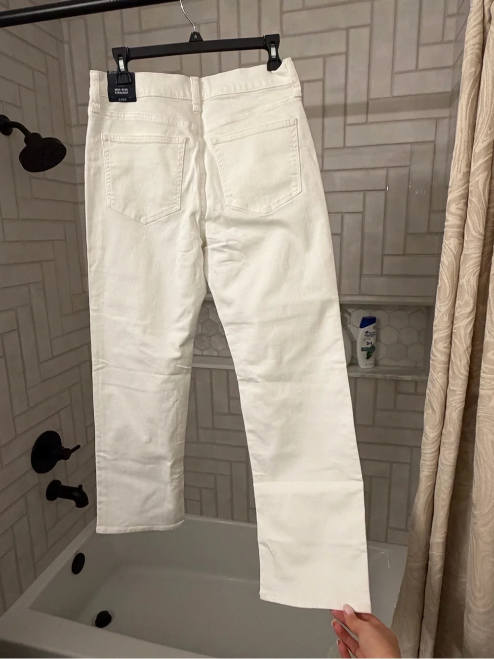 J. Crew White High-Rise Straight Jeans
